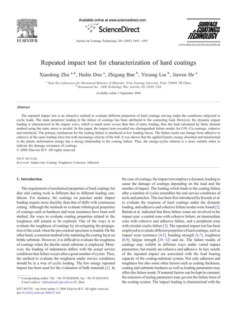 repetitive impact test|Repeated impact test for characterization of hard .